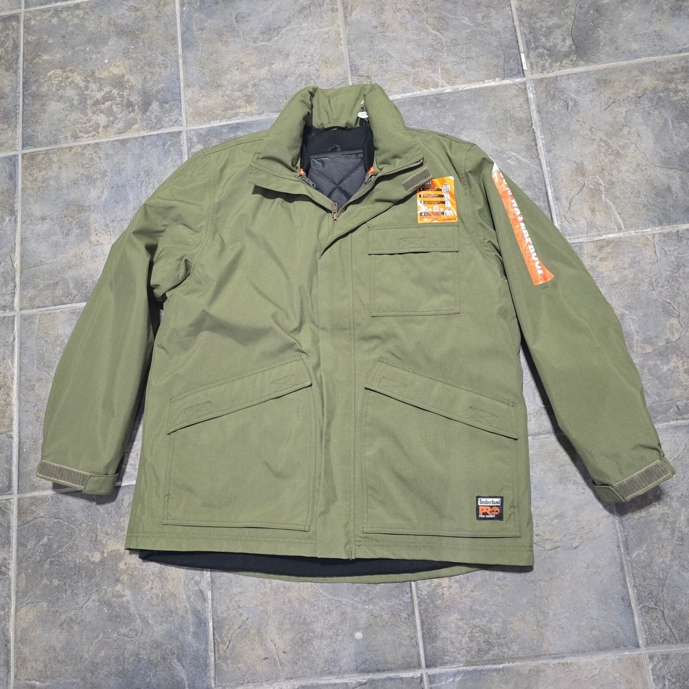 Timberland PRO 4-in-1 System Jacket Mens XL Green Workwear Insulated Reversible